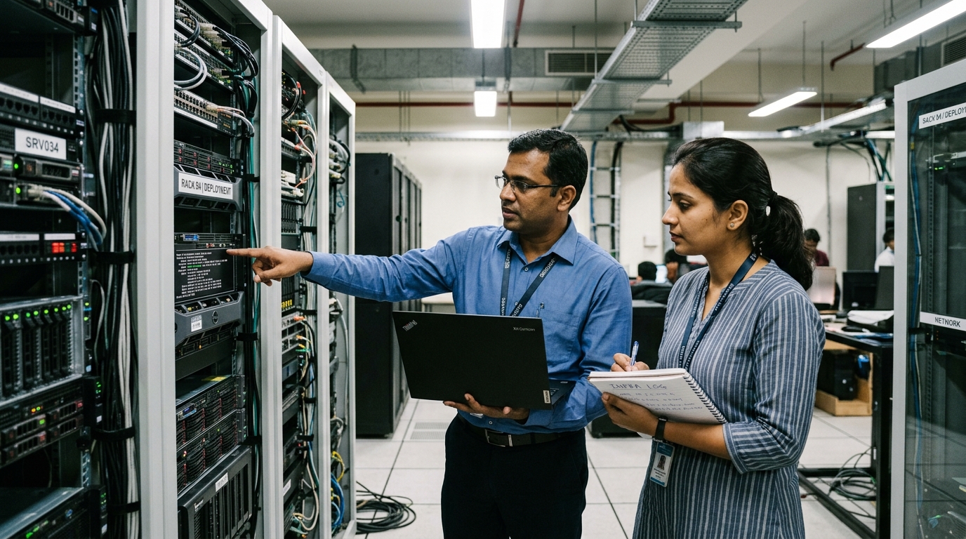 Senior Indian CTO and Technology Director Reviewing Sovereign On-Premises Industrial AI Architecture