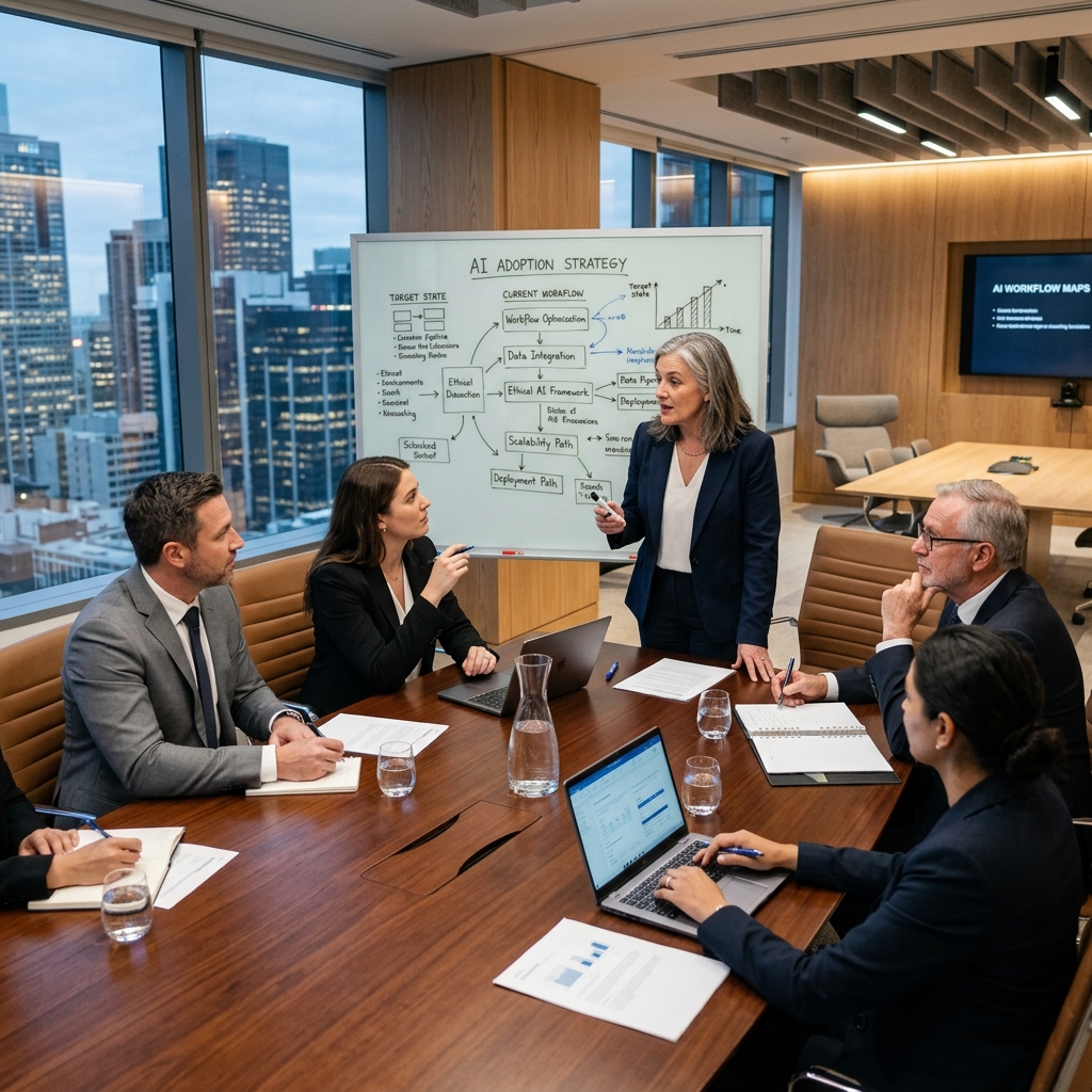 Boardroom Executive AI Adoption Advisory Discussion