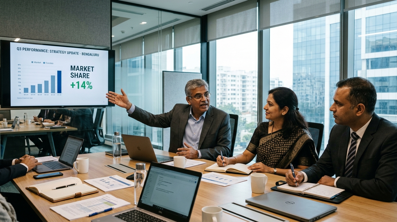 Indian enterprise leadership team engaged in a strategic AI planning workshop