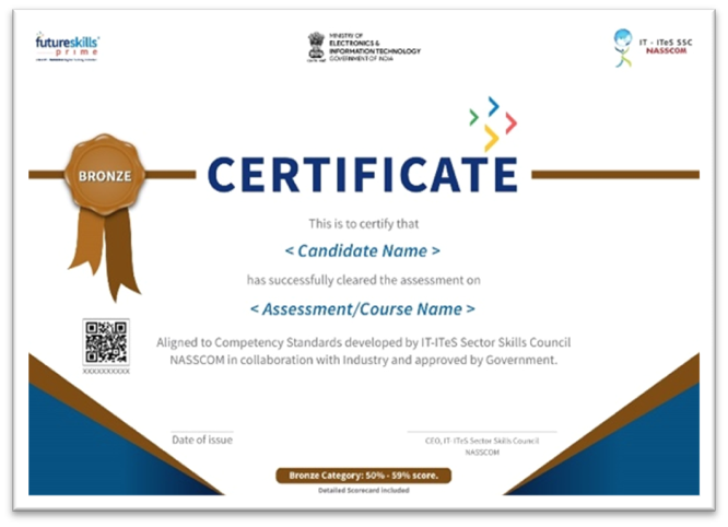 NASSCOM Certificate — sample